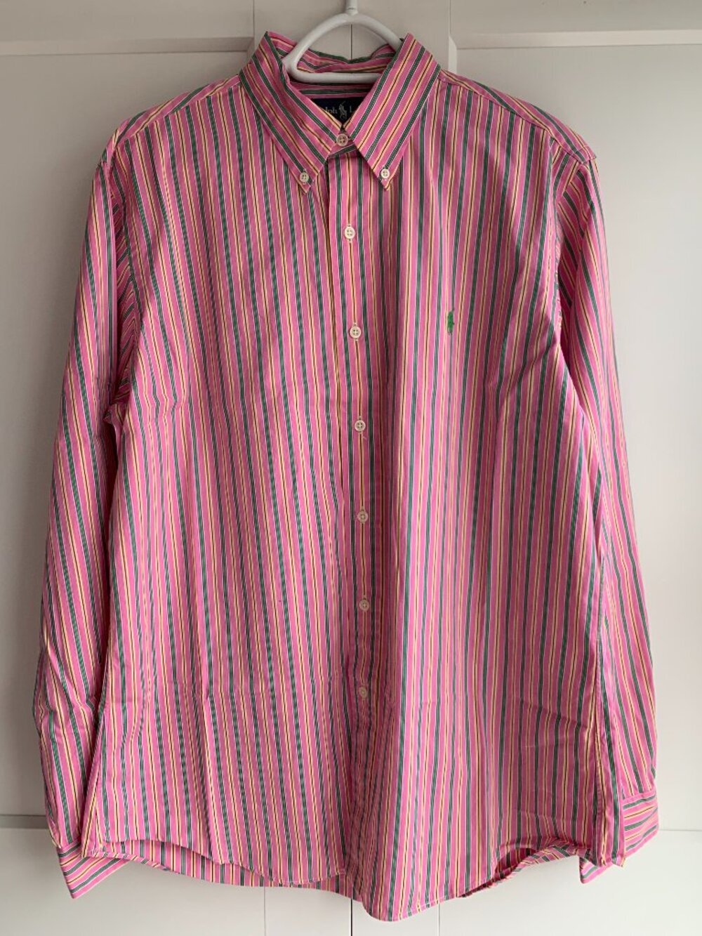 Ralph Lauren Stripe Button Down Shirt Men's size L Custom Fit Vintage - Picture 2 of 11
